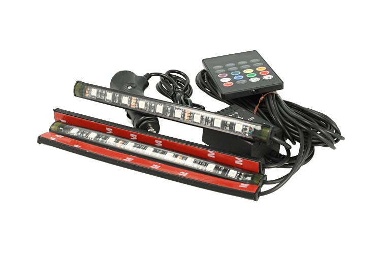 Kit Striscia Barra Led RGB 4X18cm 12V Telecomando IR Sensore Voce Musica  Controllo IP67 Per Decorazione Auto Interno Esterno